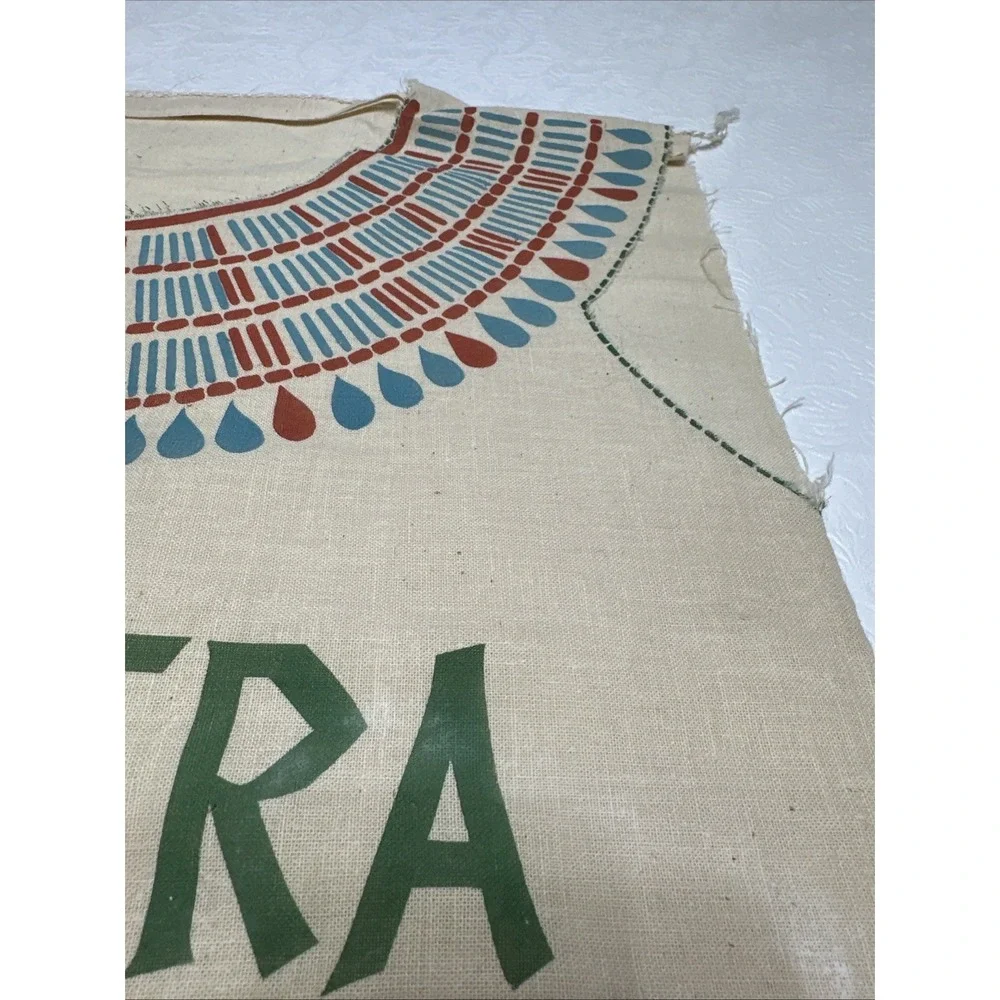 Cleopatra Playsuit Linen Feed Sack Egyptian Print Dress Costume 39